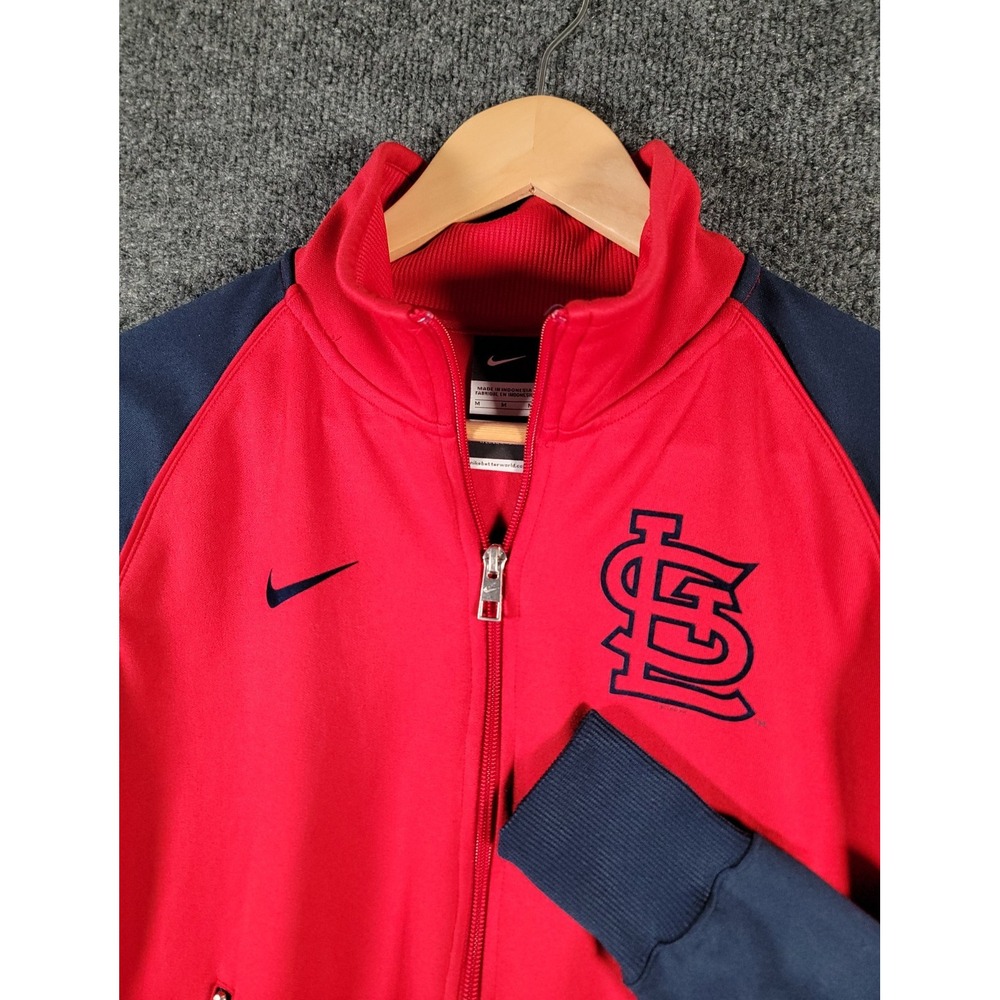 Nike St Louis Cardinals Track Jacket Medium Womens Red Full Zip MLB Pockets Mock